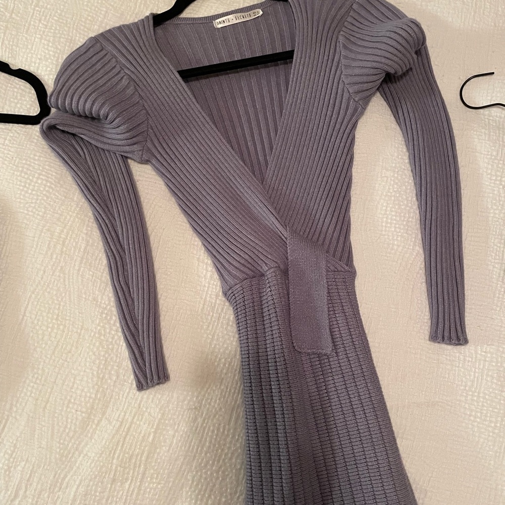 Mini fit & flare sweater dress